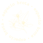 espacio brota logotipo amarillo redondo